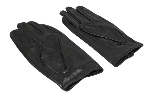 Rękawiczki Skórzane Samochodowe Z wycięciami PolskaGalanteria Ze Skóry Cielęcej Rozmiar 11 1/2 CZARNE