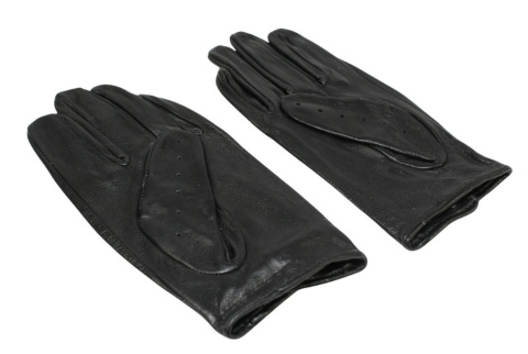 Rękawiczki Skórzane Samochodowe Z wycięciami PolskaGalanteria Ze Skóry Cielęcej Rozmiar 11 CZARNE