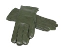 Skórzane Ocieplane Rękawiczki Damskie PolskaGalanteria.pl Ze Skóry Naturalnej CIEMNE OLIWKOWE Rozmiar 7 1/2 