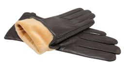 Skórzane Ocieplane Rękawiczki Damskie PolskaGalanteria.pl Ze Skóry Naturalnej CZEKOLADOWE o Rozmiar 7 1/2