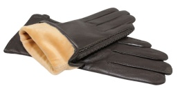 Skórzane Ocieplane Rękawiczki Damskie PolskaGalanteria.pl Ze Skóry Naturalnej CZEKOLADOWE o Rozmiar 7