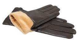 Skórzane Ocieplane Rękawiczki Damskie PolskaGalanteria.pl Ze Skóry Naturalnej CZEKOLADOWE o Rozmiar 8 1/2