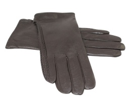 Skórzane Ocieplane Rękawiczki Damskie PolskaGalanteria.pl Ze Skóry Naturalnej CZEKOLADOWE o Rozmiar 8