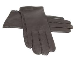 Skórzane Ocieplane Rękawiczki Damskie PolskaGalanteria.pl Ze Skóry Naturalnej CZEKOLADOWE o Rozmiar 9