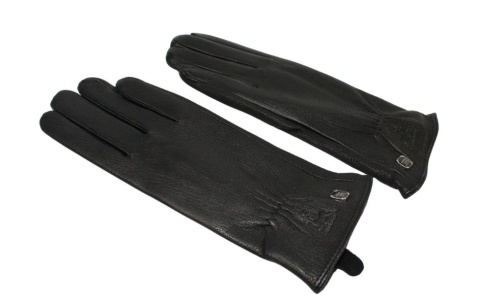 Skórzane Ocieplane Rękawiczki Damskie PolskaGalanteria.pl Ze Skóry Naturalnej Renifera Z Górnym Ściągaczem CZARNE Rozmiar 8 1/2