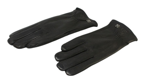 Skórzane Ocieplane Rękawiczki Damskie PolskaGalanteria.pl Ze Skóry Naturalnej Renifera Z Górnym Ściągaczem CZARNE Rozmiar 8 1/2