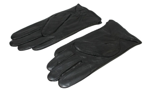 Skórzane Ocieplane Rękawiczki Damskie PolskaGalanteria.pl Ze Skóry Naturalnej Z Wzorkiem Podwójna Nitka CZARNE Rozmiar 8