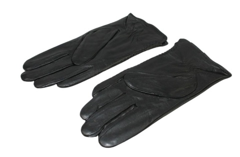 Skórzane Ocieplane Rękawiczki Damskie PolskaGalanteria.pl Ze Skóry Naturalnej Z Wzorkiem Podwójna Nitka CZARNE Rozmiar 9