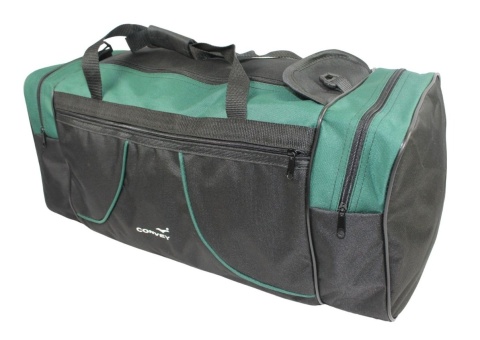 Torba Podróżna Średnia CONVEY (PL) CZARNO CIEMNO ZIELONA 62 x 24 x 24 [cm]