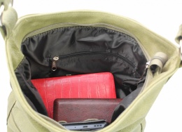 Torebka Skórzana MAGRE (PL) AŚKA Skóra Naturalna OLIWKOWY Tekstura