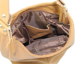 Torebka Skórzana Magre (PL) Skóra Naturalna Licowa Tatiana JASNY KARMELOWY Tekstura 