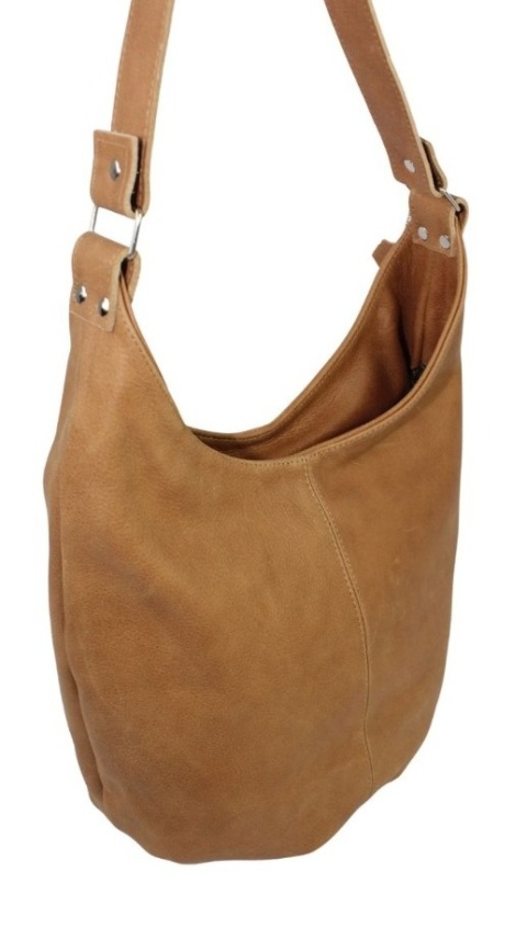 Torebka Skórzana Magre (PL) Skóra Naturalna Licowa Tatiana JASNY KARMELOWY Tekstura 