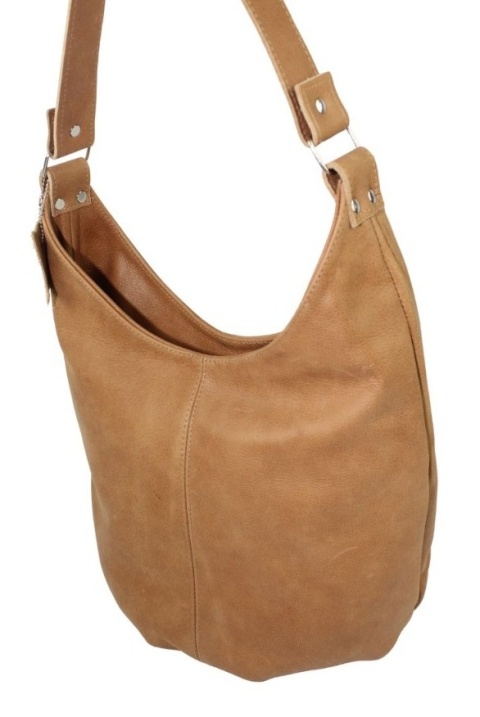 Torebka Skórzana Magre (PL) Skóra Naturalna Licowa Tatiana JASNY KARMELOWY Tekstura 