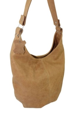 Torebka Skórzana Magre (PL) Skóra Naturalna Licowa Tatiana JASNY TOFFI Tekstura 