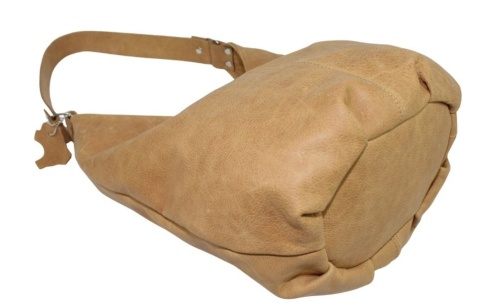 Torebka Skórzana Magre (PL) Skóra Naturalna Licowa Tatiana JASNY TOFFI Tekstura 