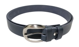 Pasek Damski Skórzany CEZ-MAR (PL) Skóra Licowa EXTRA 30 mm GRANATOWY