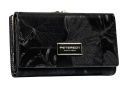 Portfel Damski Skórzany Peterson Klamra I Klapka Skóra Naturalna RFID PTN PS-108 CZARNY 14 x 9 x 3 [cm]