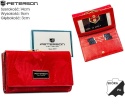 Portfel Damski Skórzany Peterson Klamra I Klapka Skóra Naturalna RFID PTN PS-108 CZERWONY 14 x 9 x 3 [cm]