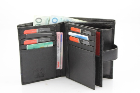 Portfel Męski PIERRE CARDIN Skóra Licowa RFID Duży Pionowy Z Zapięciem MATOWY 331A 13 x 10 x 3 [cm]