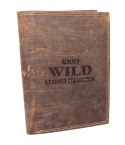 Portfel Męski Skórzany WILD Skóra Licowa Duży Pionowy Bez Zapięcia Zamszowy BRĄZOWY ''De Luxe'' 8932 13 x 10 x 3 [cm]