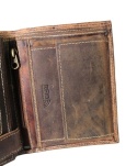Portfel Męski Skórzany WILD Skóra Licowa Duży Pionowy Bez Zapięcia Zamszowy BRĄZOWY ''De Luxe'' 8932 13 x 10 x 3 [cm]