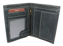 Portfel Męski Skórzany WILD Skóra Licowa Duży Pionowy Bez Zapięcia Zamszowy CZARNY ''De Luxe'' 8932 13 x 10 x 3 [cm]