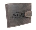 Portfel Męski Skórzany WILD Skóra Licowa Duży Poziomy Z Zapięciem RFID CZEKOLADOWY Zamszowy 9014 12,5 x 10 x 2  [cm]