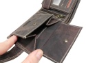 Portfel Męski Skórzany WILD Skóra Licowa Duży Poziomy Z Zapięciem RFID CZEKOLADOWY Zamszowy 9014 12,5 x 10 x 2  [cm]