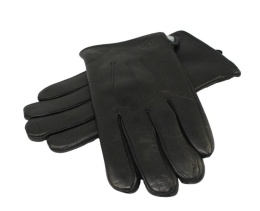 Rękawiczki Męskie PolskaGalanteria Ocieplane Ze Skóry Renifera Rozmiar 10 1/2 ELEGANCKIE PRZESZYCIE CZARNE