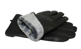 Rękawiczki Męskie PolskaGalanteria Ocieplane Ze Skóry Renifera Rozmiar 10 1/2 ELEGANCKIE PRZESZYCIE CZARNE