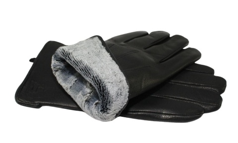 Rękawiczki Męskie PolskaGalanteria Ocieplane Ze Skóry Renifera Rozmiar 11 ELEGANCKIE PRZESZYCIE CZARNE