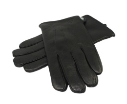 Rękawiczki Męskie PolskaGalanteria Ocieplane Ze Skóry Renifera Rozmiar 12 ELEGANCKIE PRZESZYCIE CZARNE