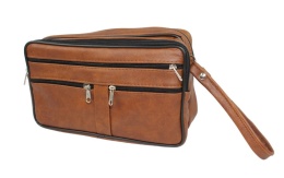 Saszetka Męska Skórzana Bardzo Duża GRETOS (PL) MAKO I Skóra Naturalna KARMELOWY 27 x 16 x 10 [cm]