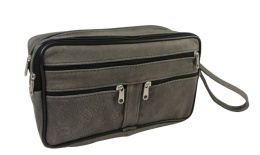 Saszetka Męska Skórzana Bradzo Duża GRETOS (PL) MAKO I Skóra Naturalna Surowa Skóra SZARY 27 x 16 x 10 [cm]