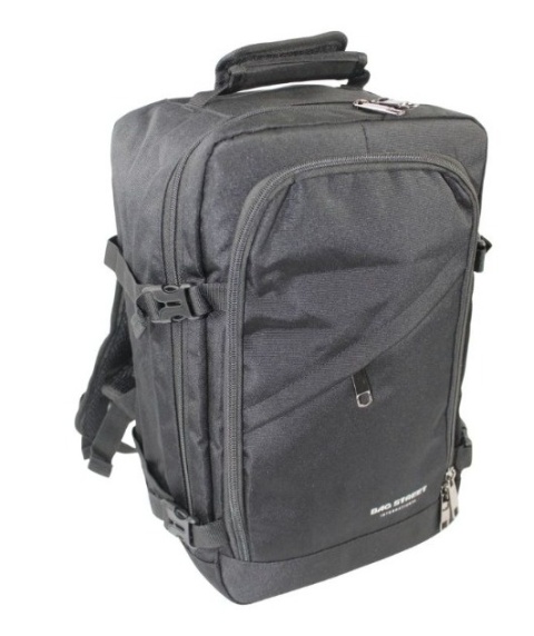 Solidny Plecak Bag Street ''DE LUXE'' Średni Plecak Rekreacyjny Rowerowy BS4107 CZARNY 40 x 26 x 19 [cm]