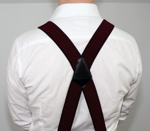 Szelki Do Spodni Polska Galanteria (PL) Z Materiału Regulowane Podwójne Typ X OLIWKOWE