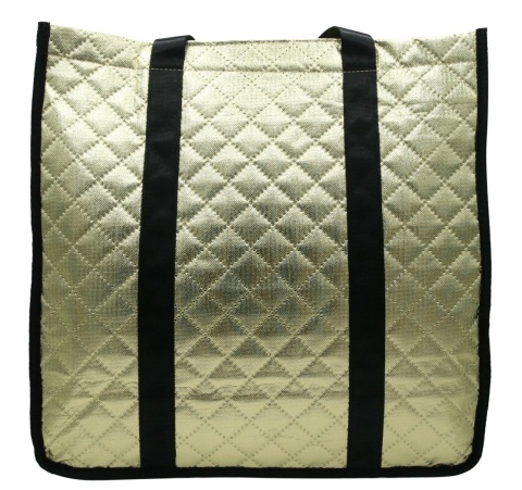 Torebka Damska Materiałowa Rovicky (PL) RSPV 001 ZŁOTA Na Suwak 40 x 41 x 15 [cm]