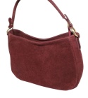 Torebka Skórzana LUKA 24-085 Skóra Naturalna Zamszowa Bordowa 30 x 20 x 9 [cm]