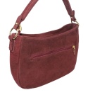 Torebka Skórzana LUKA 24-085 Skóra Naturalna Zamszowa Bordowa 30 x 20 x 9 [cm]