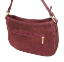 Torebka Skórzana LUKA 24-085 Skóra Naturalna Zamszowa Bordowa 30 x 20 x 9 [cm]