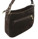 Torebka Skórzana LUKA 24-085 Skóra Naturalna Zamszowa Czekoladowa 30 x 20 x 9 [cm]