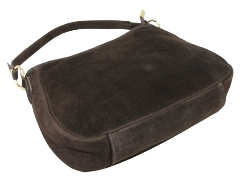 Torebka Skórzana LUKA 24-085 Skóra Naturalna Zamszowa Czekoladowa 30 x 20 x 9 [cm]