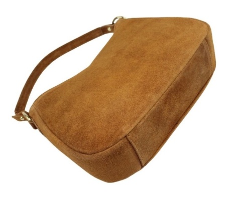 Torebka Skórzana LUKA 24-085 Skóra Naturalna Zamszowa Karmel 30 x 20 x 9 [cm]