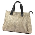 Torebka Skórzana LUKA CROCO Skóra Naturalna CAPUCCINO 26-034 38 x 26 x 12 [cm]