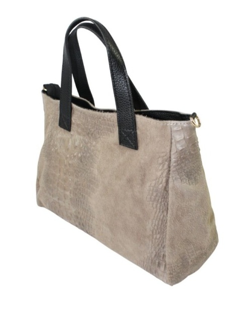 Torebka Skórzana LUKA CROCO Skóra Naturalna CAPUCCINO 26-034 38 x 26 x 12 [cm]