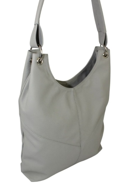 Torebka Skórzana MAGRE (PL) AGNIESZKA Skóra Naturalna JASNY POPIELATY 