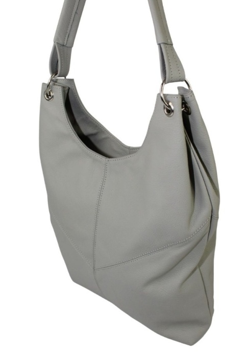 Torebka Skórzana MAGRE (PL) AGNIESZKA Skóra Naturalna JASNY POPIELATY 