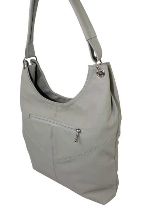 Torebka Skórzana MAGRE (PL) AGNIESZKA Skóra Naturalna JASNY POPIELATY 