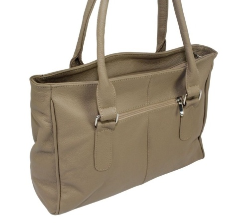 Elegancka I Praktyczna Torebka Skórzana MAGRE (PL) SONIA Skóra Naturalna BRĄZOWO-BEŻOWY