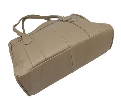 Elegancka I Praktyczna Torebka Skórzana MAGRE (PL) SONIA Skóra Naturalna BRĄZOWO-BEŻOWY